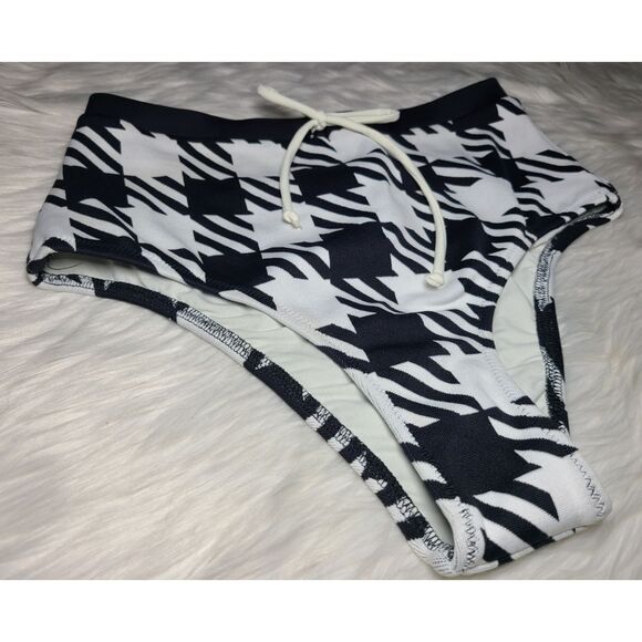 NWOT|SOLID & STRIPED Monika Houndstooth Bikini Bottoms, XS - Picture 6 of 8